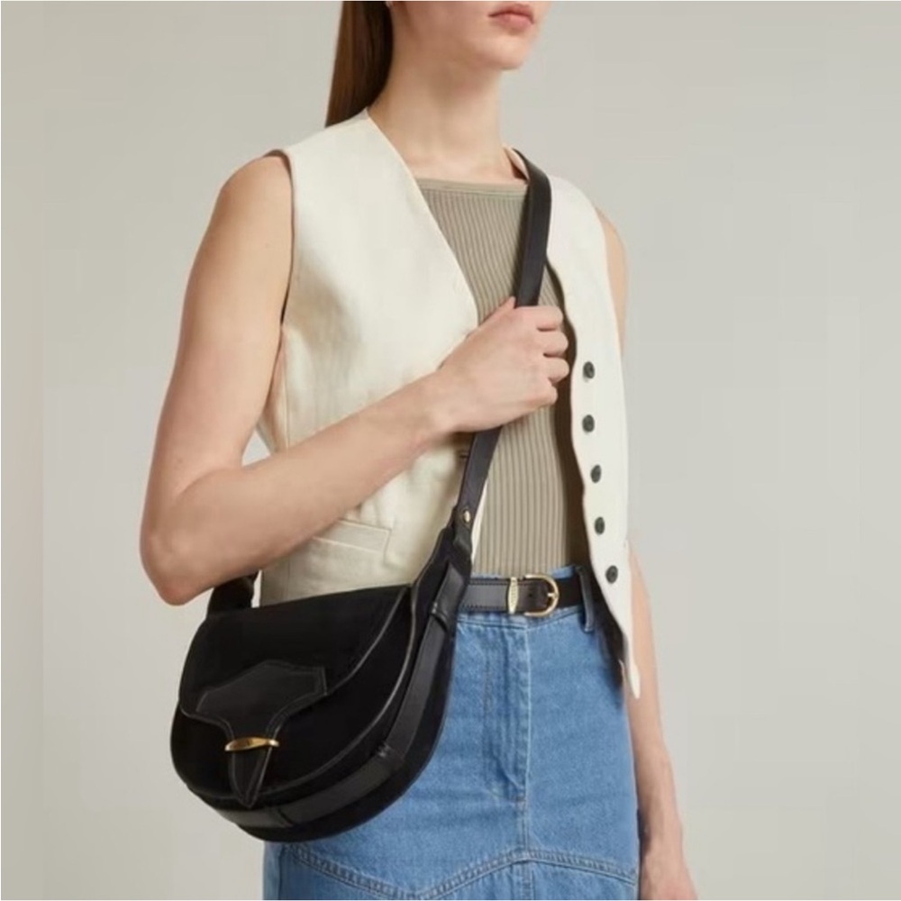 ISABEL MARANT BAG SUEDE LEATHER BLACK - Picture 3 of 13